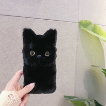 Load image into Gallery viewer, Winter Warm Plush Phone Case for iPhone XS Max XR X 11 Pro Max Cute Cat Furry fluffy Fur Cover for iPhone 6 6S 7 8 Plus Cases