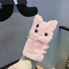Load image into Gallery viewer, Winter Warm Plush Phone Case for iPhone XS Max XR X 11 Pro Max Cute Cat Furry fluffy Fur Cover for iPhone 6 6S 7 8 Plus Cases