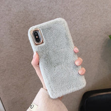 Load image into Gallery viewer, Winter Warm Plush Phone Case for iPhone XS Max XR X 11 Pro Max Cute Cat Furry fluffy Fur Cover for iPhone 6 6S 7 8 Plus Cases