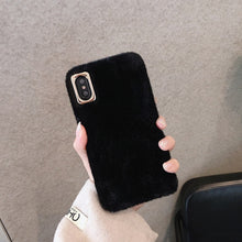 Load image into Gallery viewer, Winter Warm Plush Phone Case for iPhone XS Max XR X 11 Pro Max Cute Cat Furry fluffy Fur Cover for iPhone 6 6S 7 8 Plus Cases