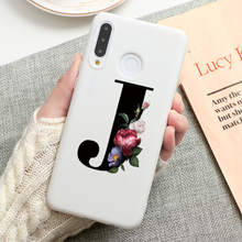 Load image into Gallery viewer, Flower 26 English Name Letters Custom Initial Case For Huawei P Smart Y6 Y7 Y9 Prime 2019 P20 P30 Lite Silicone TPU Cover Fundas