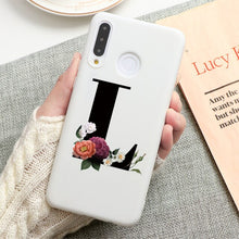 Load image into Gallery viewer, Flower 26 English Name Letters Custom Initial Case For Huawei P Smart Y6 Y7 Y9 Prime 2019 P20 P30 Lite Silicone TPU Cover Fundas
