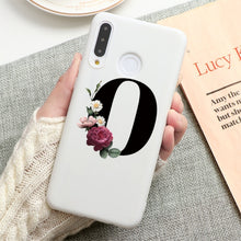 Load image into Gallery viewer, Flower 26 English Name Letters Custom Initial Case For Huawei P Smart Y6 Y7 Y9 Prime 2019 P20 P30 Lite Silicone TPU Cover Fundas