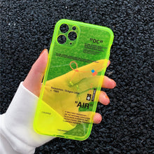 Load image into Gallery viewer, ins Fluorescence Sport Brand White label Phone Case for iPhone 11 Pro X XS MAX XR 7 8 6 Plus Cute Clear Soft Silicon Cover Coque