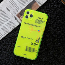 Load image into Gallery viewer, ins Fluorescence Sport Brand White label Phone Case for iPhone 11 Pro X XS MAX XR 7 8 6 Plus Cute Clear Soft Silicon Cover Coque