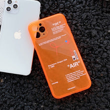 Load image into Gallery viewer, ins Fluorescence Sport Brand White label Phone Case for iPhone 11 Pro X XS MAX XR 7 8 6 Plus Cute Clear Soft Silicon Cover Coque