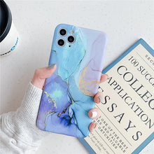 Load image into Gallery viewer, Ottwn Fashion Matte Marble Texture Stone Phone Case For iPhone 11 11Pro Max X XR XS Max 7 8 Plus Soft IMD Silicone Back Cover