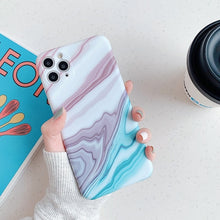 Load image into Gallery viewer, Ottwn Fashion Matte Marble Texture Stone Phone Case For iPhone 11 11Pro Max X XR XS Max 7 8 Plus Soft IMD Silicone Back Cover