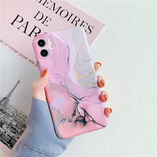 Load image into Gallery viewer, Ottwn Fashion Matte Marble Texture Stone Phone Case For iPhone 11 11Pro Max X XR XS Max 7 8 Plus Soft IMD Silicone Back Cover