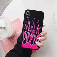 Load image into Gallery viewer, JAMULAR Fashion Flame Pattern Phone Case For iPhone X XS MAX 11 Pro XR 7 8 6Plus SE 2020 Black Red Soft Silicone Back Cover Capa