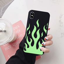 Load image into Gallery viewer, JAMULAR Fashion Flame Pattern Phone Case For iPhone X XS MAX 11 Pro XR 7 8 6Plus SE 2020 Black Red Soft Silicone Back Cover Capa
