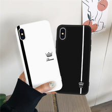 Load image into Gallery viewer, JAMULAR King Queen Lovers Couple Case For iPhone X XS MAX X XR 11 Pro SE 2020 7 8 6Plus Black White Silicon Soft Phone Cover Bag