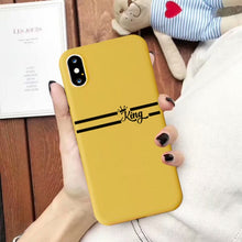 Load image into Gallery viewer, JAMULAR King Queen Lovers Couple Case For iPhone X XS MAX X XR 11 Pro SE 2020 7 8 6Plus Black White Silicon Soft Phone Cover Bag