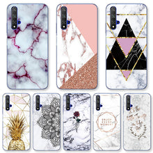 Load image into Gallery viewer, For Huawei Nova5T Case Huawei Nova 5T Case marble flower Silicone Soft Clear Cover Phone Case For Huawei Nova 5T 5 T Nova5T Case
