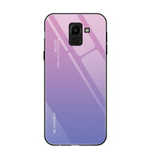 Load image into Gallery viewer, Tempered Glass Case For Samsung Galaxy J4 J6 Plus J8 2018 A6 A8 Plus A7 2018 A5 2017 Luxury Phone Cover Bags Anti-scratch Cases