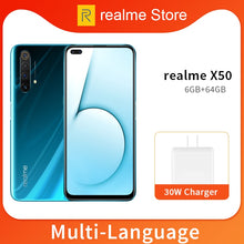 Load image into Gallery viewer, realme X50 X 50 5G 6GB 64GB 6.57'' Moblie Phone Snapdragon 765G Octa Core 64MP Quad Camera Cellphone VOOC 30W Fast Charger
