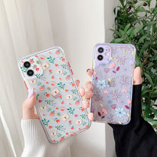Load image into Gallery viewer, Flower Leaf Case For iPhone 11 Pro Max 8 7 Plus X XS Max XR Cute Transparent Soft TPU Bumper Back Cover Coque