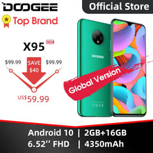 Load image into Gallery viewer, New DOOGEE X95 Android 10 4G-LTE Cellphones 6.52" Display MTK6737 16GB ROM Dual SIM 13MP Triple Camera 4350mAh Battery