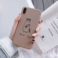 Load image into Gallery viewer, TPU Phone Case For iPhone XR XS Max 7 8 6 6S Plus SE 2020 Heart Pattern Cartoon Milk Tea Cover For iPhone 11 Pro Shell Fundas