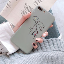 Load image into Gallery viewer, TPU Phone Case For iPhone XR XS Max 7 8 6 6S Plus SE 2020 Heart Pattern Cartoon Milk Tea Cover For iPhone 11 Pro Shell Fundas