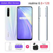 Load image into Gallery viewer, realme 6 Global Version Cellphone 8GB RAM 128GB ROM 6.5" 90Hz Display Helio G90T 30W Flash Charge 4300mAh Battery 64MP Camera