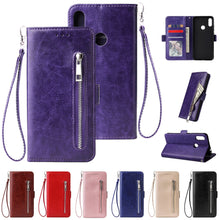 Load image into Gallery viewer, For Xiaomi Redmi 7 7A 8 8A 4A 5A Note 4X 8 5 6 7 Pro 8T Wallet Leather Case fashion zipper Flip Stand Cover Mobile Phone Bag