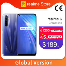 Load image into Gallery viewer, realme 6 Global Version 4GB 128GB 6.5'' Moblie Phone Helio G90T Octa Core 64MP Quad Camera Cellphone 430mAh 30W EU Charger