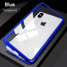 Load image into Gallery viewer, Magnetic Adsorption Metal Case For iPhone SE 2020 11 Pro Max Tempered Glass Back Case For iPhone XS Max XR X 8 7 6S 6 Plus Cover