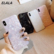 Load image into Gallery viewer, Glossy Marble Case For iphone 6 7 8 Plus 11 Pro X XS Max XR Bling Shell Epoxy Silicon Glitter Soft TPU Cover For iPhone 7 11 pro