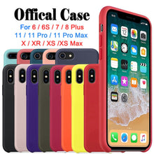 Load image into Gallery viewer, luxury original official silicone logo case for iphone 11 pro max case for apple iphone x xr xs max 6 6s 7 8 plus se 2020 cover