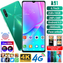 Load image into Gallery viewer, Smartphone BADIDEAR BI-A91 MTK6580 Quad Core Cellphone 6.7 inch HD+Water Drop Screen 3G Mobile phone 2GB+16GB Cellphone