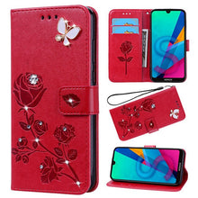 Load image into Gallery viewer, Coque Flower Rose Leather Case for Huawei Honor 5C 7A Pro 7X 7C Pro 8C 3X Play 3 4 4X G330 U8825D Silicone Soft Cover
