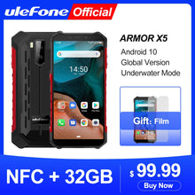 Load image into Gallery viewer, Ulefone Armor X5 Android 10 Rugged Waterproof Smartphone IP68 MT6762 Cell Phone 3GB 32GB Octa core NFC 4G LTE Mobile Phone