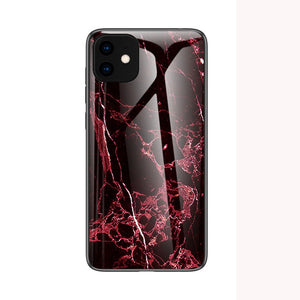 Case For iPhone X Xs Max XR Marble Pattern Tempered Glass Back Cover Phone Bags Cases For iPhone 11 Pro Max 6 7 8 Plus Capa