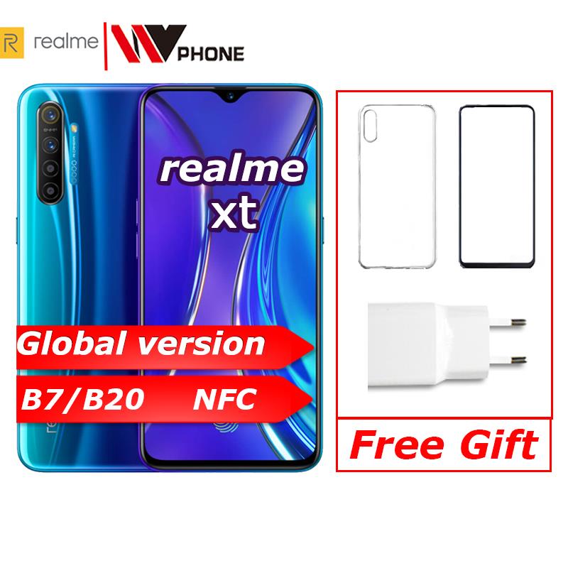 realme xt Global version  Moblie Phone 6.4'' Full Screen Snapdragon 712 AIE 64MP Camera  NFC OPPO Cellphone VOOC