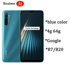 global version realme 5i Moblie Phone Snapdragon 665 AIE 6.5'' Full Screen 10W Charger 5000mAh quad camera Cellphone