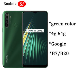 global version realme 5i Moblie Phone Snapdragon 665 AIE 6.5'' Full Screen 10W Charger 5000mAh quad camera Cellphone