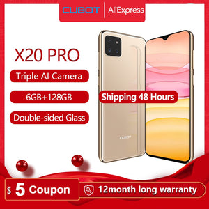 Cubot X20 Pro 6GB+128GB AI Mode Triple Camera 6.3" FHD+Waterdrop Screen Helio P60 Cellphone Android 9.0 Face ID Cellura 4000mAh