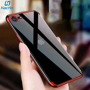 Hacrin Case For iPhone SE 2020 Case Soft TPU Transparent Clear Laser Plating Cover For iPhone SE2 SE 2 Case Protective Bumper