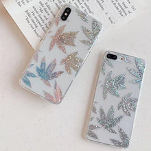 Load image into Gallery viewer, Luxury Glitter Transparent Case For iPhone 8 7 Plus X XS Max XR 11 Pro Max Gold Leaf  Clear Back Cover Soft Fundas Coque

