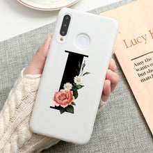 Load image into Gallery viewer, Flower 26 English Name Letters Custom Initial Case For Huawei P Smart Y6 Y7 Y9 Prime 2019 P20 P30 Lite Silicone TPU Cover Fundas
