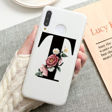 Load image into Gallery viewer, Flower 26 English Name Letters Custom Initial Case For Huawei P Smart Y6 Y7 Y9 Prime 2019 P20 P30 Lite Silicone TPU Cover Fundas
