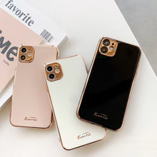 Load image into Gallery viewer, Luxury Gold Plated Electroplated Case for iPhone 11 Pro Max 8 Plus 7 xr xs x Silicone Camera Lens Protection 11 TPU Cover Cases
