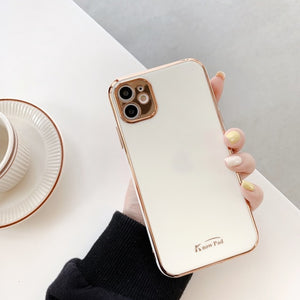 Luxury Gold Plated Electroplated Case for iPhone 11 Pro Max 8 Plus 7 xr xs x Silicone Camera Lens Protection 11 TPU Cover Cases