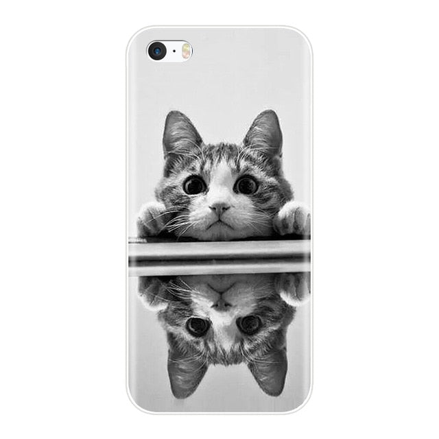 Phone Case  For iPhone SE 5S 5 S 5C Soft Silicone TPU Ultra Thin Cute Flower Floral Back Cover For iPhone 4S 4 S  Case