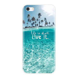 Phone Case  For iPhone SE 5S 5 S 5C Soft Silicone TPU Ultra Thin Cute Flower Floral Back Cover For iPhone 4S 4 S  Case