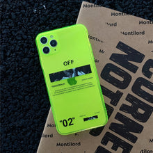 Load image into Gallery viewer, ins Fluorescence Sport Brand White label Phone Case for iPhone 11 Pro X XS MAX XR 7 8 6 Plus Cute Clear Soft Silicon Cover Coque
