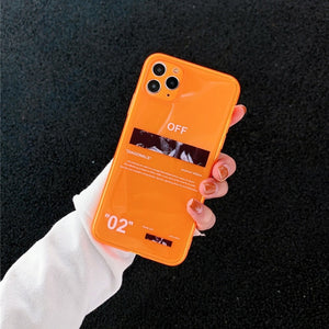 ins Fluorescence Sport Brand White label Phone Case for iPhone 11 Pro X XS MAX XR 7 8 6 Plus Cute Clear Soft Silicon Cover Coque