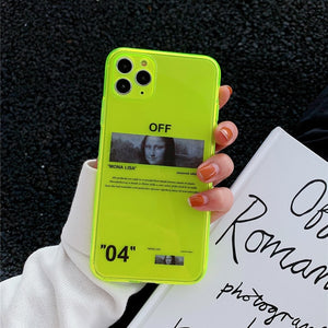 ins Fluorescence Sport Brand White label Phone Case for iPhone 11 Pro X XS MAX XR 7 8 6 Plus Cute Clear Soft Silicon Cover Coque