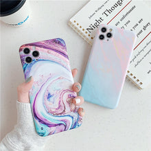 Load image into Gallery viewer, Ottwn Fashion Matte Marble Texture Stone Phone Case For iPhone 11 11Pro Max X XR XS Max 7 8 Plus Soft IMD Silicone Back Cover
